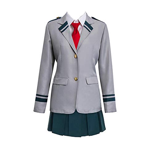 PartyEver My Hero Academia Boku no Hero Cosplay Costume Women's High School Uniform Suit(Small)
