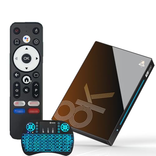 Android 14.0 TV Box 8GB RAM 128GB ROM, 2025 TV Box Android Wi-Fi 6 2.4G/5.8G 1000M Ethernet 8K/4K H728 Octa core BT 5.0 USB 3.0 with Mini Wireless Keyboard,4gb+32gb