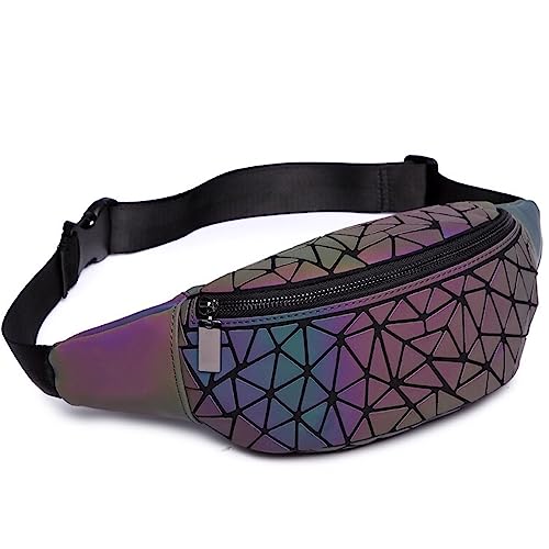 Sfly Geometric Luminous Fanny Pack and Purse for Women - Versatile Chest Bag with Crossbody Shoulder Bag Wallet