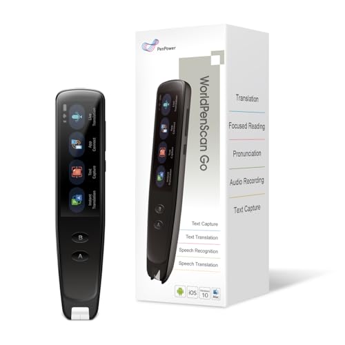 PenPower WorldPenScan Go - Translation Pen with Scanning, Reading, Audio Recording, Live Interpretation, and AI English Learning Platform for Kids & Adults