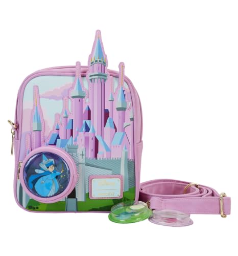 Loungefly Sleeping Beauty Castle Three Good Fairies Stained Glass Crossbody Bag