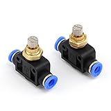 SNS Union Straight Speed Controller - 1/4" Tube OD Air Flow Control Valve with Push-to-Connect Fitting（10 PCS） SPA1/4