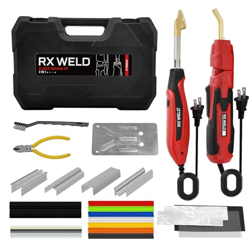 RX WELD 2 in 1 Plastic Welder Welding Kit, 400PCS Hot Staples Repair Kit For Car Bumper Cracks, Kayaks, Plastic Toys