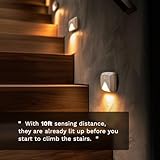 innofox Stick-on Motion Sensor Lights, Warm White LED Night Light, Stick-Anywhere Stair Lights, Closet Light, Battery Operated Wall Light for Kitchen, Hallway, Bedroom, Bathroom, Stairs, 6-Pack