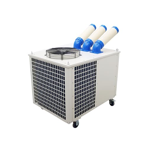 BREVELTION 220V Industrial Air Conditioner Outdoor Air Conditioning Fan Equipment Three Tube 1550m³/h Blue