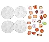 LVDGE Lovely Small Items Silicone Fondant Molds Set For Cake Topper, Gumpaste, Candy & Chocolate, Polymer Clay and More (Round Food Items)