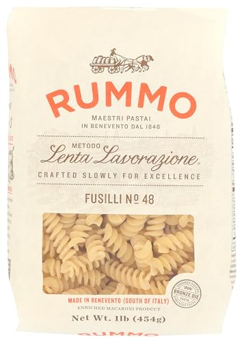 Rummo Fusilli Pasta, Non GMO, Parve Free, 1 LB (Pack of 12)