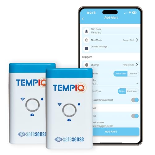 TEMPIQ 2-Pack WiFi Temperature & Humidity Sensor - App Integration, Real-Time Alerts, for 2nd Home, AirBnb, RV,Freezer and Server Room Monitoring, Remote Indoor & Outdoor Hygrometer & Thermometer