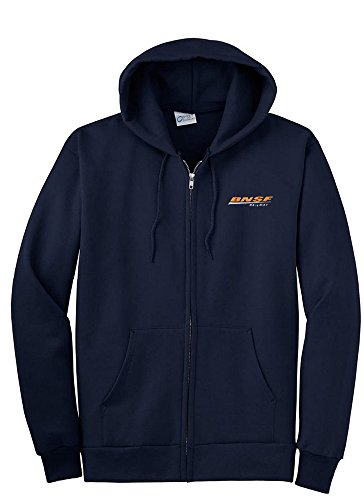 Daylight Sales BNSF Swoosh Zippered Hoodie Sweatshirt Navy Adult 2XL [48]