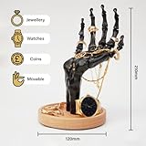 Suck UK | Skeleton Ring Holder | Gothic Jewellery Organiser & Gothic Jewellery Box | Halloween Stand Or Trinket Dish | Goth Home Decor & Goth Decor | Gifts For Women | Black