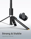 TODI 63" Phone Tripod, Tripod for iPhone & Portable Selfie Stick Tripod with Remote, Phone Tripod Stand for Video Recording, Travel Tripod for Cell Phone Tripod Compatible with iPhone 15/14/13/Android