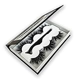 Mikiwi Real Mink lashes, 3D Mink Lashes, 5D Mink Lashes, Fluffy Long Mink Eyelashes, Dramatic Lashes, Luxury Makeup, Valentine's Day Gifts eyelashes (3pairs-a)