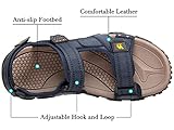 CAMEL CROWN Men's Water Sandals Waterproof Arch Support Hiking Sandals Comfort Leather Sandals Adjustable Athletic Outdoor Sandals for Summer Beach Trail Walking Dark Blue 8.5