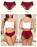 LEVAO Cotton Underwear for Women Lace Cheeky Bikini Panties Stretch Ladies Soft Hipster Briefs 6 Pack S-XXL