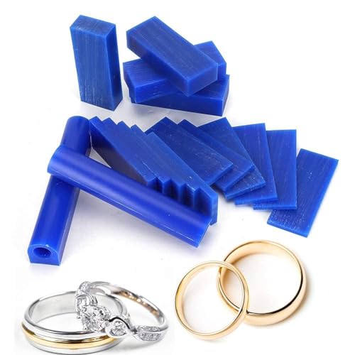 15PCS Carving Wax Block + 2PCS Jewelry Wax Hole Tube, Carving Wax Ring Casting Mold Wax Jewelry Ring Casting Mold Kit Jewelry Molding Tool Lost Wax Casting Wax Slice Assortment