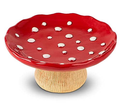 dgudgu Mushroom Fruit Bowl For Kitchen Counter 10 Inch Fruit Holder Large fruitage Bowl Red Banana Basket For Kitchen Fruit Holder