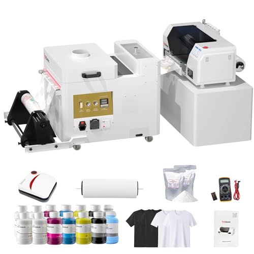 InkSonic XP600 DTF Printer with Powder Shaker and Dryer, A3+ DTF Printer Machine with Shaking Machine, 2x Speed vs L1800/L805, Auto Cleaning, T-Shirt Printing DTF Transfer Machine, Film Cutter, U13