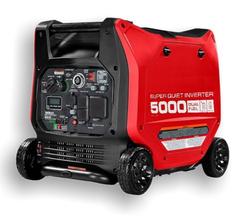 Fits PREDATOR 5000 Watt Dual-Fuel SUPER QUIET Inverter Generator with Remote Start & CO SECURE - Dual-fuel Capability to Run on Gasoline or Propane - Ideal for RVs, Home Backup, and More!