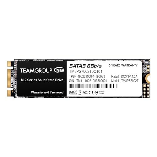 TEAMGROUP MS30 2TB with SLC Cache 3D NAND TLC M.2 2280 SATA III 6Gb/s Internal Solid State Drive SSD (Read/Write Speed up to 550/500 MB/s) Compatible with Laptop & PC Desktop TM8PS7002T0C101