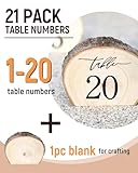 Wooden Table Numbers, 1-20 Wedding Table Numbers, Table Numbers 1-20 Perfect for Centerpiece, Wedding Reception, Decoration, Party, Anniversary