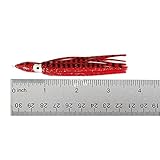 50pcs Fish WOW!® Red Tiger 3.5 inch Squid Skirts 9cm Octopus Hoochies Fishing Soft Lure