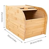 KONKENIE 10kg/22lbs Bamboo Rice Storage Container Wooden Cereal Grain Soybean Flour Storage Dispenser Rice Container Box with Sliding Lid & Measuring Cup for Home Kitchen Restaurant (22Lbs)