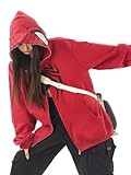 OATSBAS Y2K Hip Hop Spider Hoodie for Women Men Graphic Full Zip up Hoodies Oversized Kawaii Hoodies Spider Jacket (Red,Medium)