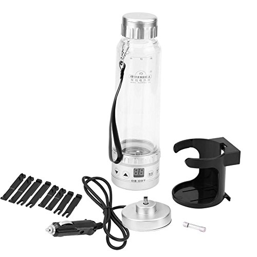 280ml 12V Electric Car Cup Travel Heating Mug, Keenso Electric Kettles Boiling Car Coffee Mug Heater with Cigarette Lighter (Silver)