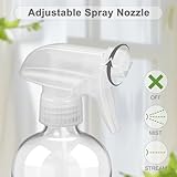 Worldgsb 2 Pack Glass Spray Bottles with Silicone Sleeve, 16 oz Empty Refillable Containers with Adjustable Spray Nozzles, Spray Bottles for Hair, Cleaning Solutions and Plants Blue&Grey