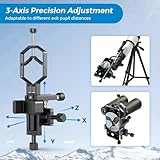 APEXEL CNC Aluminum 3-Axis Telescope Phone Adapter, XYZ-Axis High-Precision Photo Adapter Fits All Smartphone, Phone Mount for Binocular, Monocular, Microscope, Spotting Scope. (with Shutter Remote)