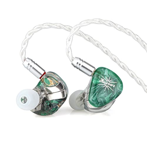 Linsoul Kiwi Ears Orchestra Lite Performance Custom 8BA in-Ear Monitor IEM with Detachable 4-core 7N Oxygen-Free Copper OFC Cable, Handcrafts Faceplate for Audiophile Studio Musician (Green)
