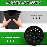 BeapTcely 50 Pcs 3 Gallon Planter Nursery Pots, Seed Starting Pots Plastic Seedling Pots Flower Pots with Drainage Holes Flexible Plant Container for Garden Lawn Yard Plants Seedlings (50, 3 Gallon)