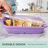 shopwithgreen Meal Prep Containers 1-Compartment, 10PCS Wheat Straw Microwave Bento Lunch Box with Lids, Reusable & Stackable Food Storage Containers, Dishwasher Freezer Safe BPA Free (32 OZ)