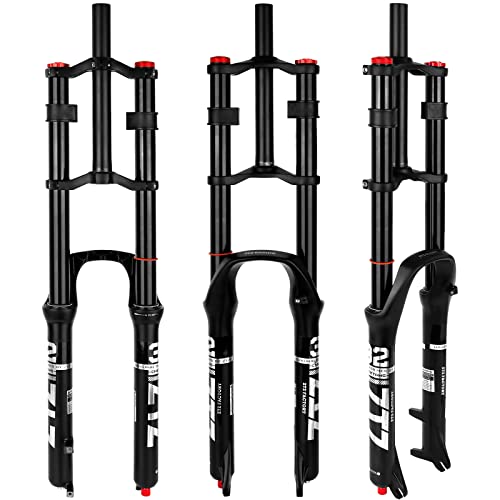 B Bolany Bike Suspension Fork 26/27.5/29" for Mountain Bike DH Air Double Shoulder Downhill Rappelling Shock Absorber Straight Tube Ultralight Bicycle Shock Absorber Rebound Adjust