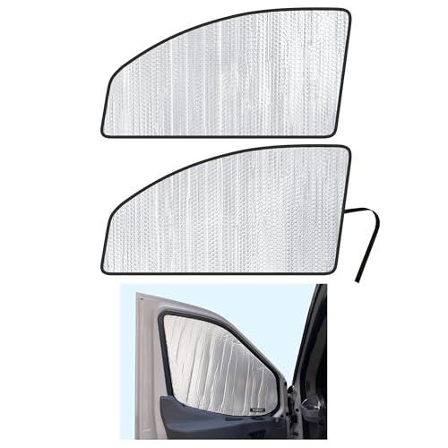 YelloPro Auto Side Window Front Seat Reflective Sunshade Custom Fit for 2015 2016 2017 2018 2019 2020 2021 2022 2023 2024 Ford Transit Van (Set of 2)