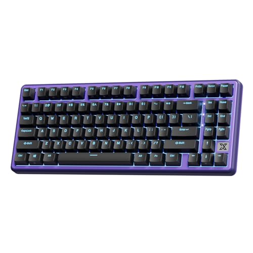 RK ROYAL KLUDGE X87 Mechanical Gaming Keyboard, 87% Wired Keyboard with 86 Keys, Gasket Mount, ABS Keycaps, 11 Ice-Blue Backlight Modes, Anti-Ghosting, Hot-Swappable Creamy Switch Black