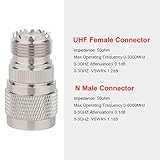 XRDS -RF N Male to UHF Female Adapter N Connector to PL-259 SO-239 Coax RF Coaxial Cable Connectors Pack of 5 (NOT for TV)