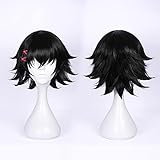 Cosplay Wig Tokyo Ghoul Juzo Suzuya Juuzou Black Short Heat Resistant Synthetic Hair Cosplay Halloween Party Carnival + Wig Cap + Hairpin