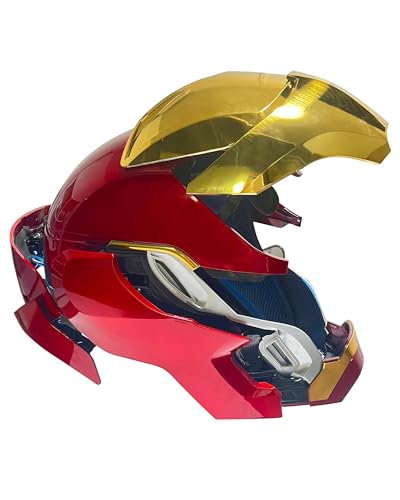 TPTITGC Iron MK50 Helmet Voice Control Wearable Cosplay Electronic Open/Close LED Eyes 1:1 Mask Model Gold