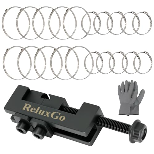 ReluxGo axle boot clamp tool, with 20 PCS 304 Stainless Steel Single Ear Hose Clamp, Drive Shaft CV Axle Boot Clamp Removal and Installation Tool (10pcs Small+ 10pcs Large)