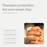 OSleeve | Smart Ring Protector | Compatible with OuraRing (Gen 3+4) /Ultrahuman/SamsungGalaxy | Durable Silicone Cover for Active Lifestyle and Gym | Premium Protection and Comfort | Luxe Clear | Medium