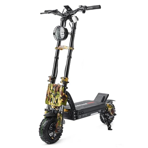 REDDYDY GTR 4000W Off-Road Electric Scooter for Adults - 69 MPH,72V 45Ah Battery,108-Mile Range,Dual Motor, 11" Tires,Hydraulic Brakes,Front&Rear Suspension,Foldable,UL2272 Certified (Camo)