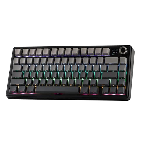 EPOMAKER X Aula F75 MAX Wireless Mechanical Keyboard with TFT Screen and Knob, Gasket Gaming Keyboard in 75% Layout, Hot Swappable, RGB Backlight, for PC/Mac/Linux (Black Gradient)