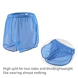 ZONBAILON Men's Sexy Boxer Shorts Mesh See-Through Loose Large Split Side Casual Tapered Trunks Shorts M