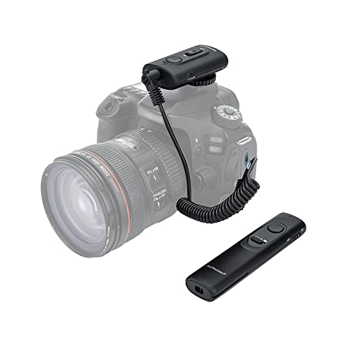 Camera Remote Shutter Release Wireless: [164'] Radio Control Accessories for Canon Rebel T7 T6 T5 T8i T7i SL3 EOS R RP R100 R7 R6 Mark II R50 V 90D 80D 70D, with AAA Battery & Removable Tripod Clip