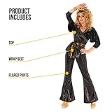 Morph Women's 70s Disco Costume - Retro 70s Outfit, Vintage Hippie Costume for Women, 70s Party Attire, Small