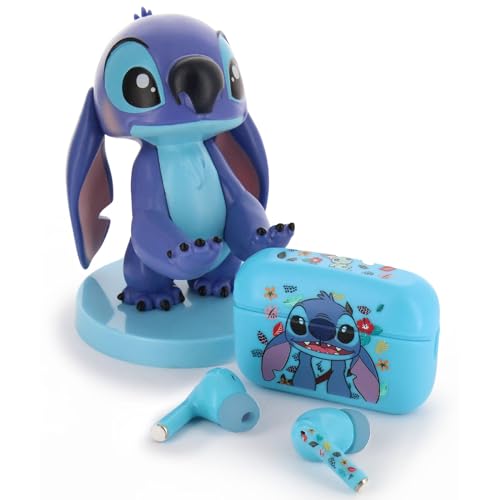 Exquisite Gaming: Buds Pro & Holdems Bundle - Classic Stitch - Wireless Bluetooth Earbuds & Case, Character Device Holder/Figure, Disney Lilo & Stitch