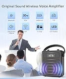 SHIDU Voice Amplifier with Wireless UHF Microphone, Professional Portable Bluetooth Speaker with Headset and Handheld Mic, Personal Power Amplifier System for Teacher, Meeting, Speech, Outdoor Events