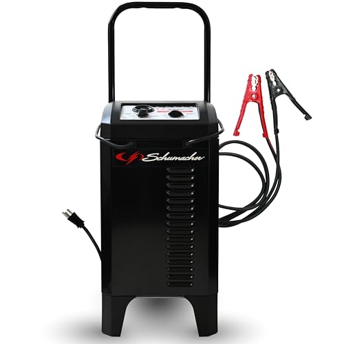 Schumacher Electric Manual Battery Charger & Engine Starter – 6V/12V 200A Heavy-Duty Auto Battery Charger with 40A Boost Mode, Color-Coded Clamps, 6-Foot Output Cables & Rugged Design SC1446