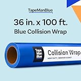 Crash/Collision Wrap, 36 inch x 100 feet, Blue Collision Wrap for Damaged Vehicles & Car Windows, Self Adhesive Broken Window Cover for Cars, Clean Removal Automotive Wreck Film, Made in America